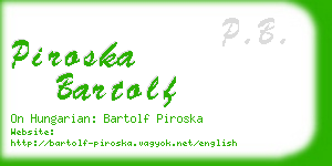 piroska bartolf business card